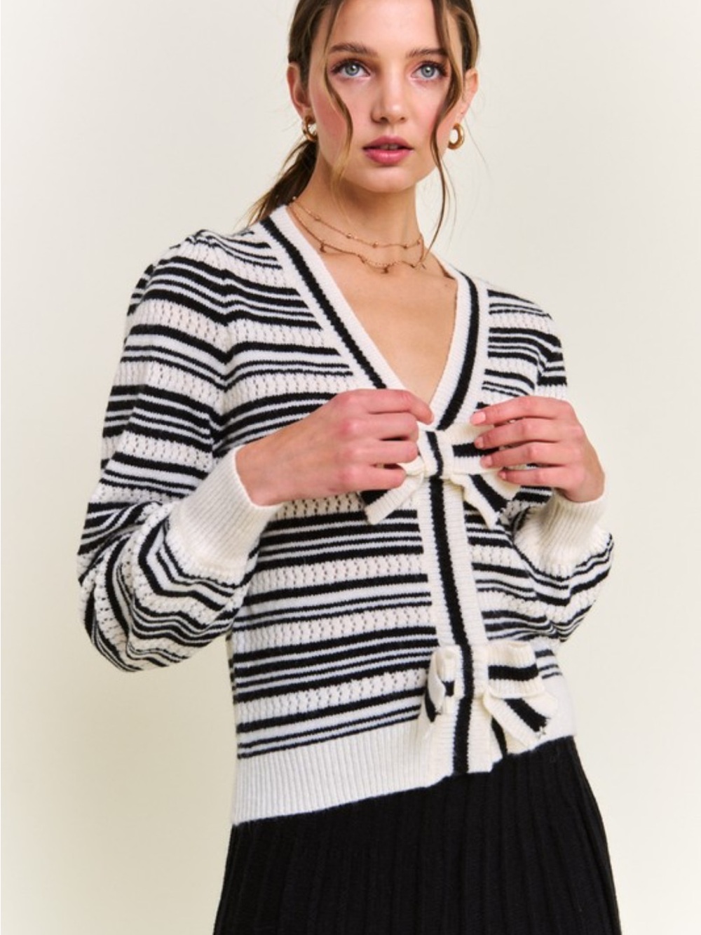 Striped Knit Cardigan - Picture 5 of 7